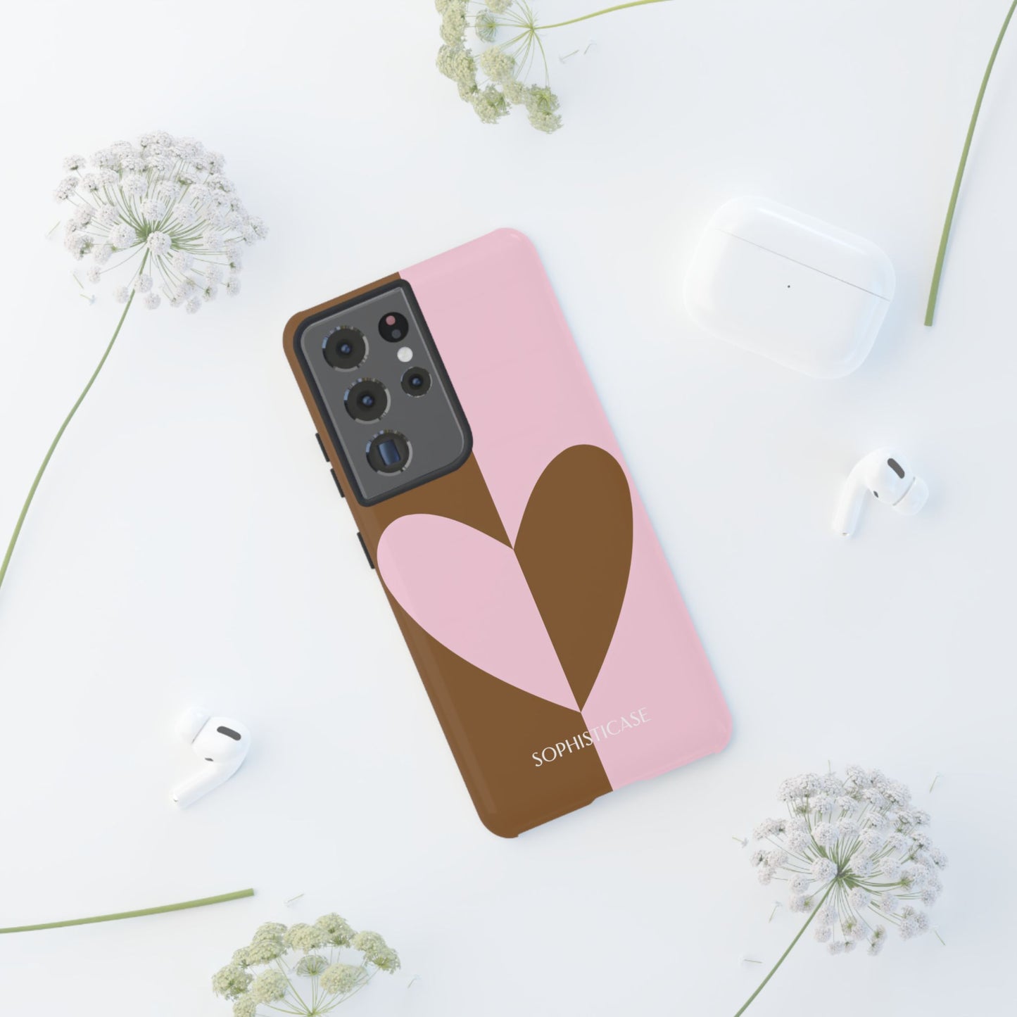 Be Mine in Pink and Brown - iPhone Case, Samsung Galaxy Case, Google Pixel Case