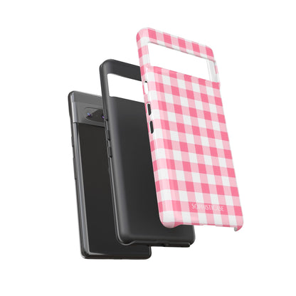 Gingham in Salmon - Tough Phone Case
