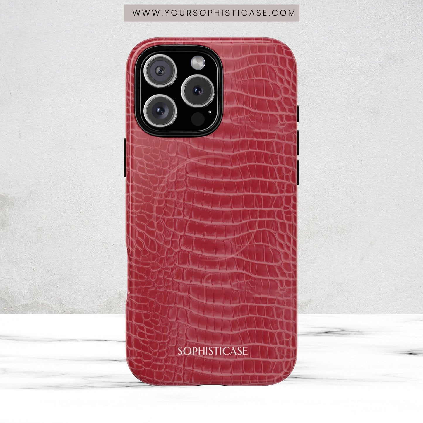 Luxe Leather in Cherry Red - Magsafe Case