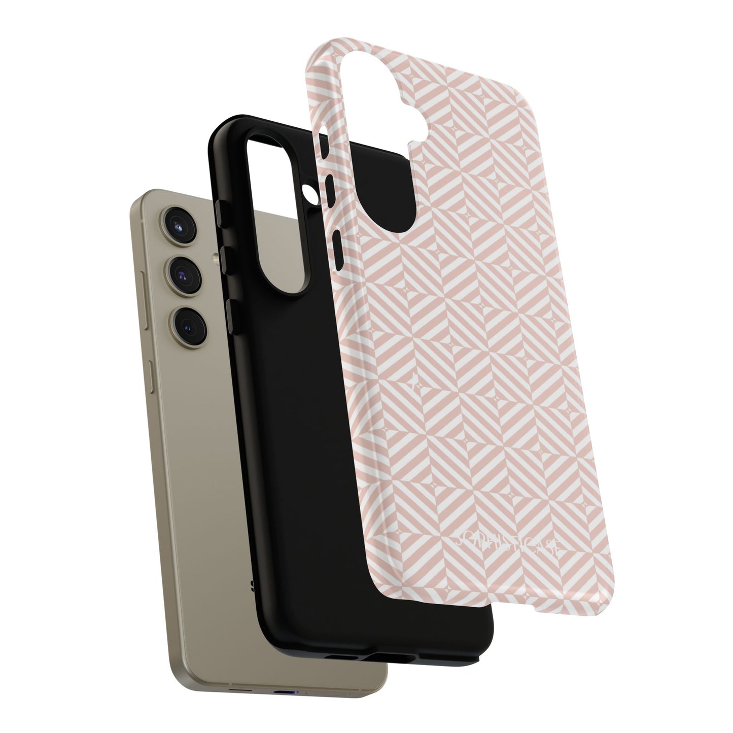 Illusions in Neutral Beige - Dual Layer Shockproof Phone Case for iPhone, Google Pixel and Samsung Galaxy