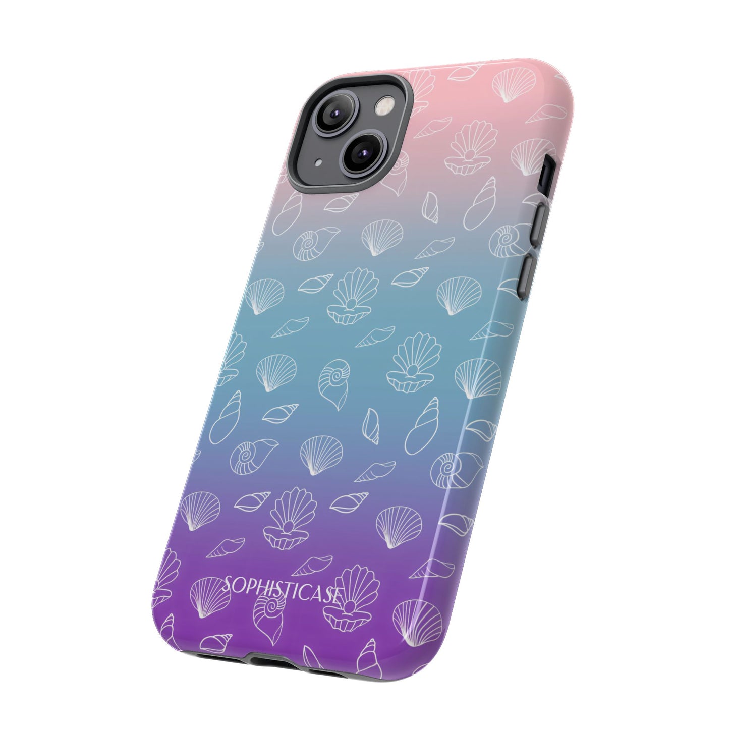 Seashell Society in Pink Blue & Purple Sunset - iPhone Case, Samsung Galaxy Case, Google Pixel Case