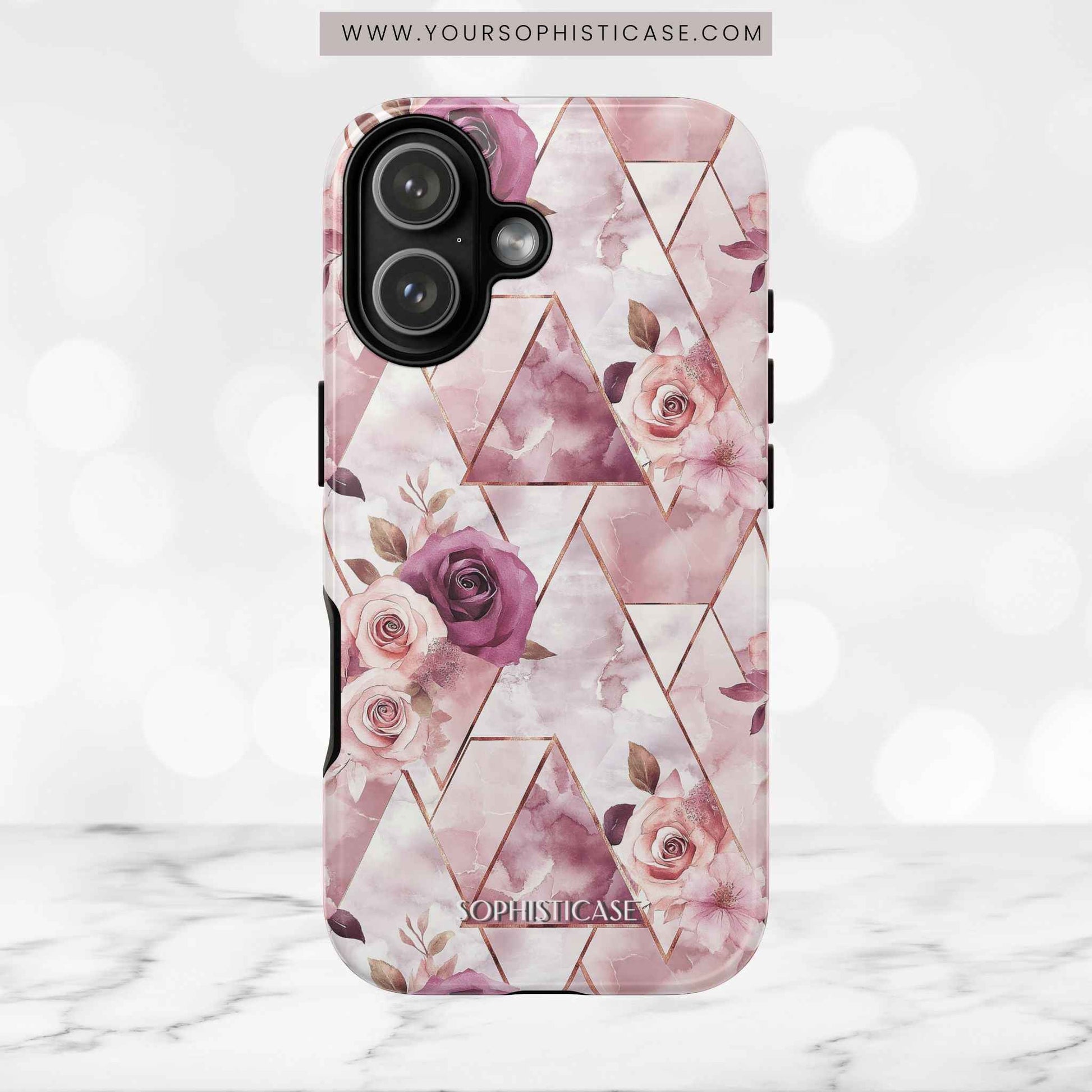 Royal Floral in Plum Chevron - Tough Phone Case