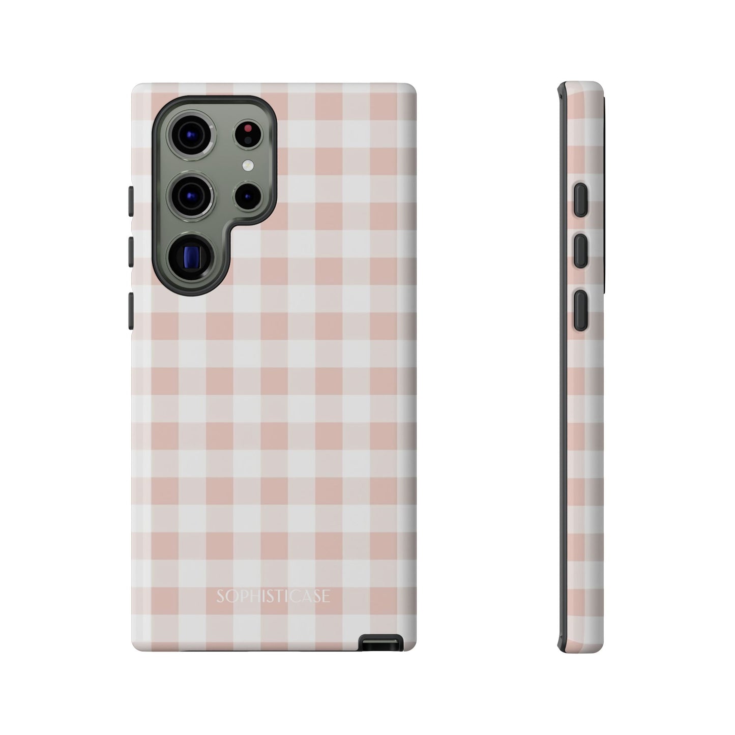 Gingham in Neutral Beige - Tough Phone Case