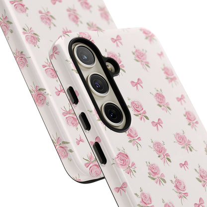 The Sweetest Thing in Coquette Roses and Bows - iPhone Case, Samsung Galaxy Case, Google Pixel Case