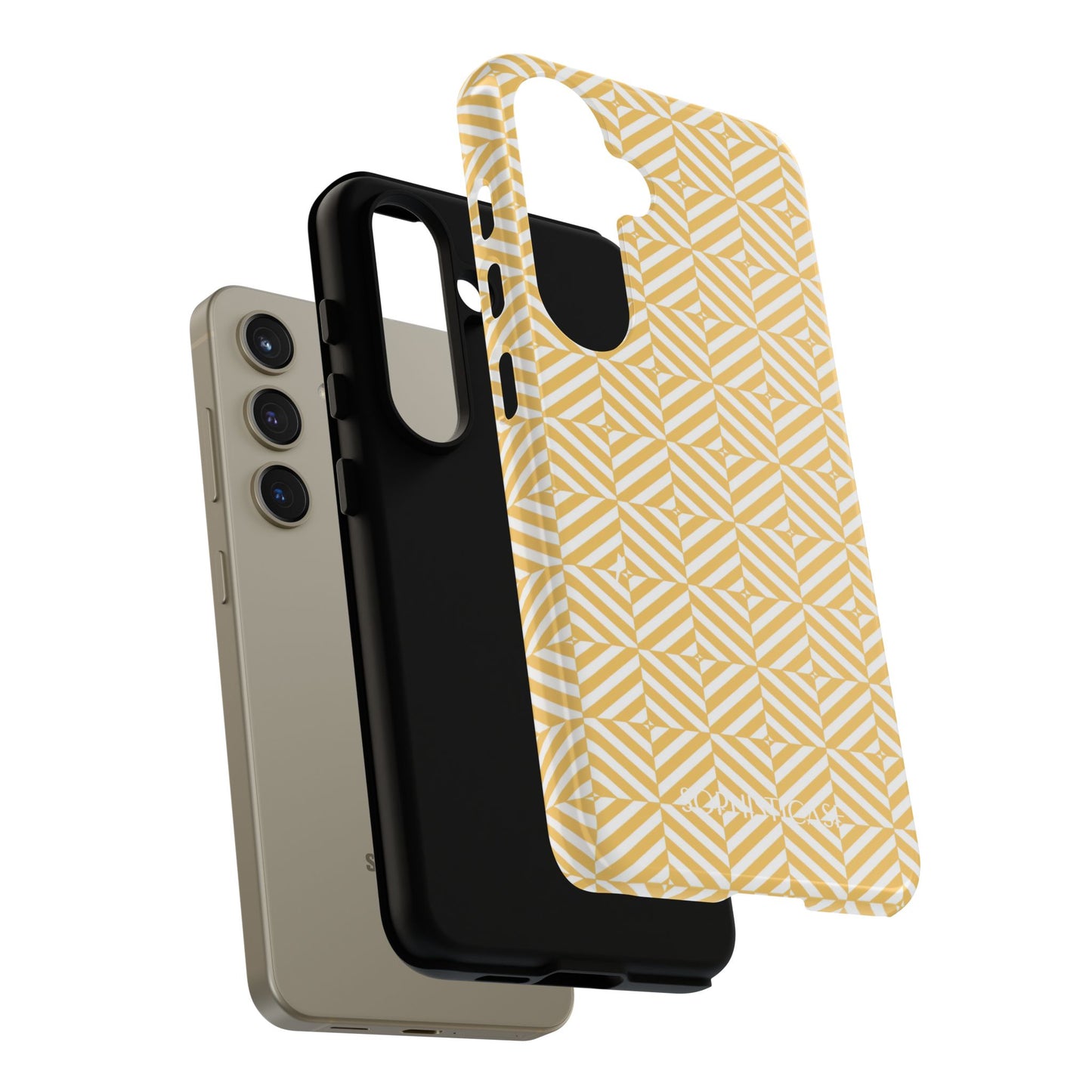 Illusions in Yellow - Dual Layer Shockproof Phone Case for iPhone, Google Pixel and Samsung Galaxy