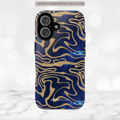 Cosmic Gold in Blue - iPhone Case, Samsung Galaxy Case, Google Pixel Case