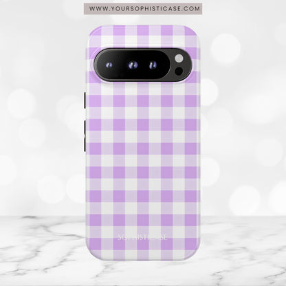 Gingham in Purple - iPhone Case, Samsung Galaxy Case, Google Pixel Case