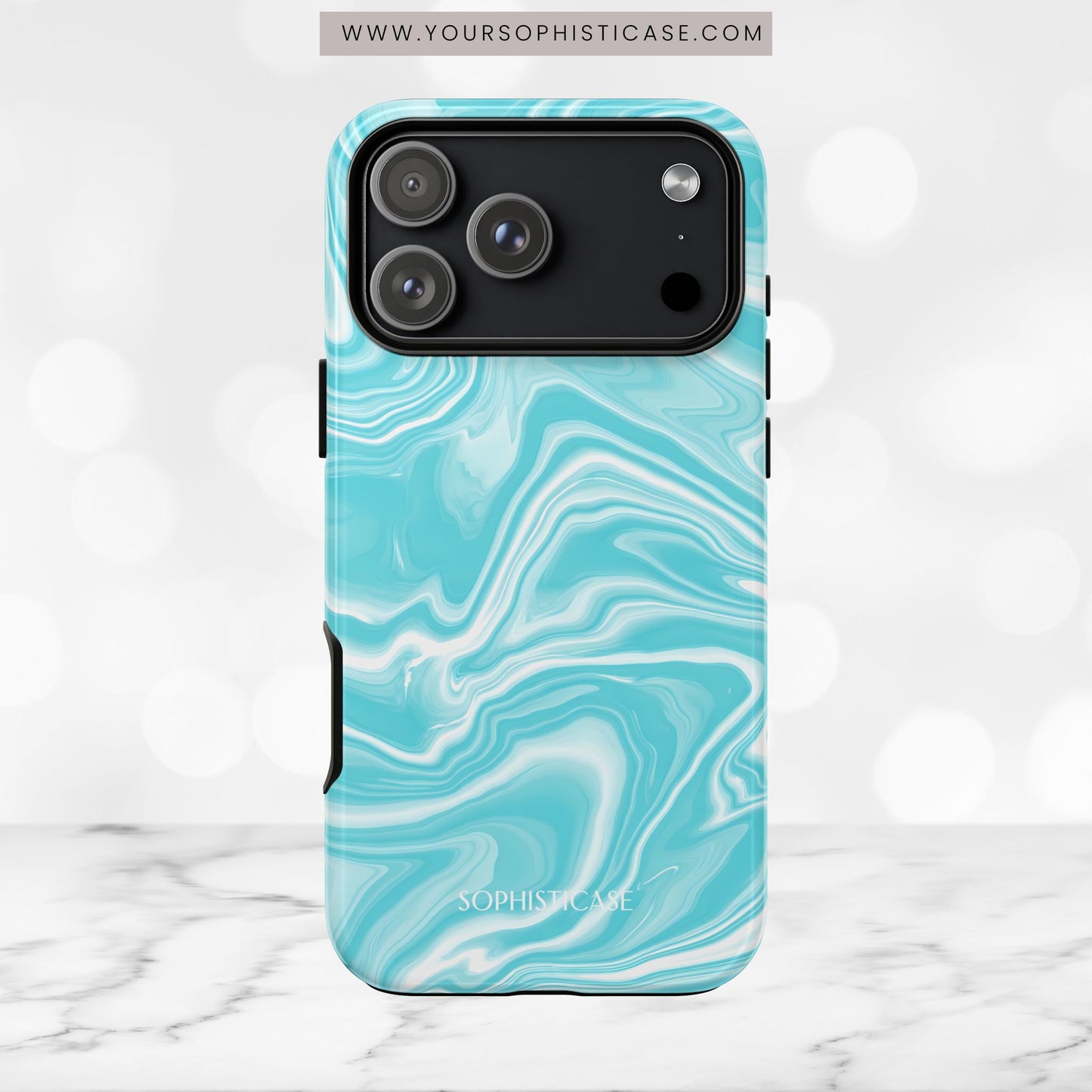 Liquid Dreams in Aqua - Tough Phone Case