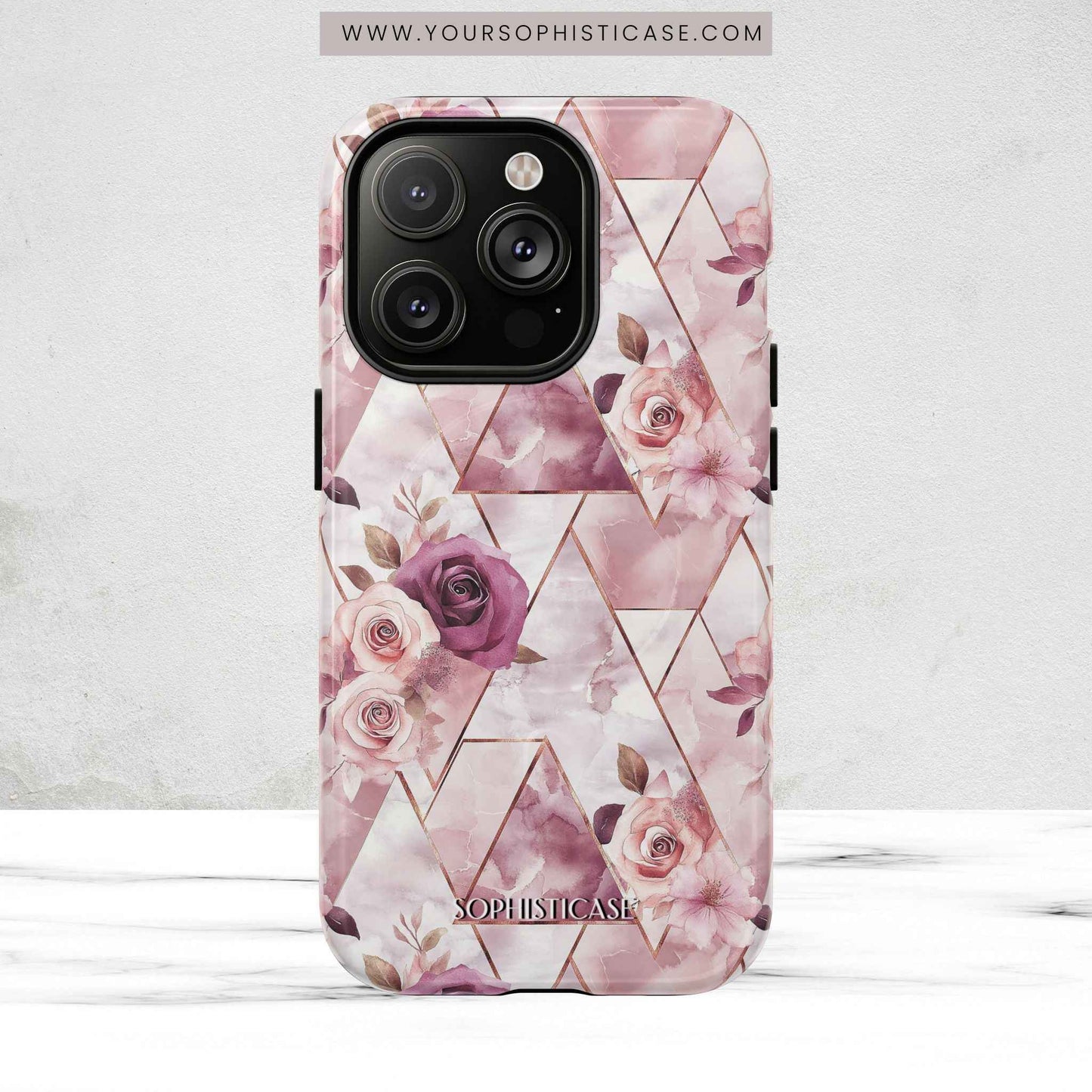 Royal Floral in Plum Chevron - iPhone Magsafe Case