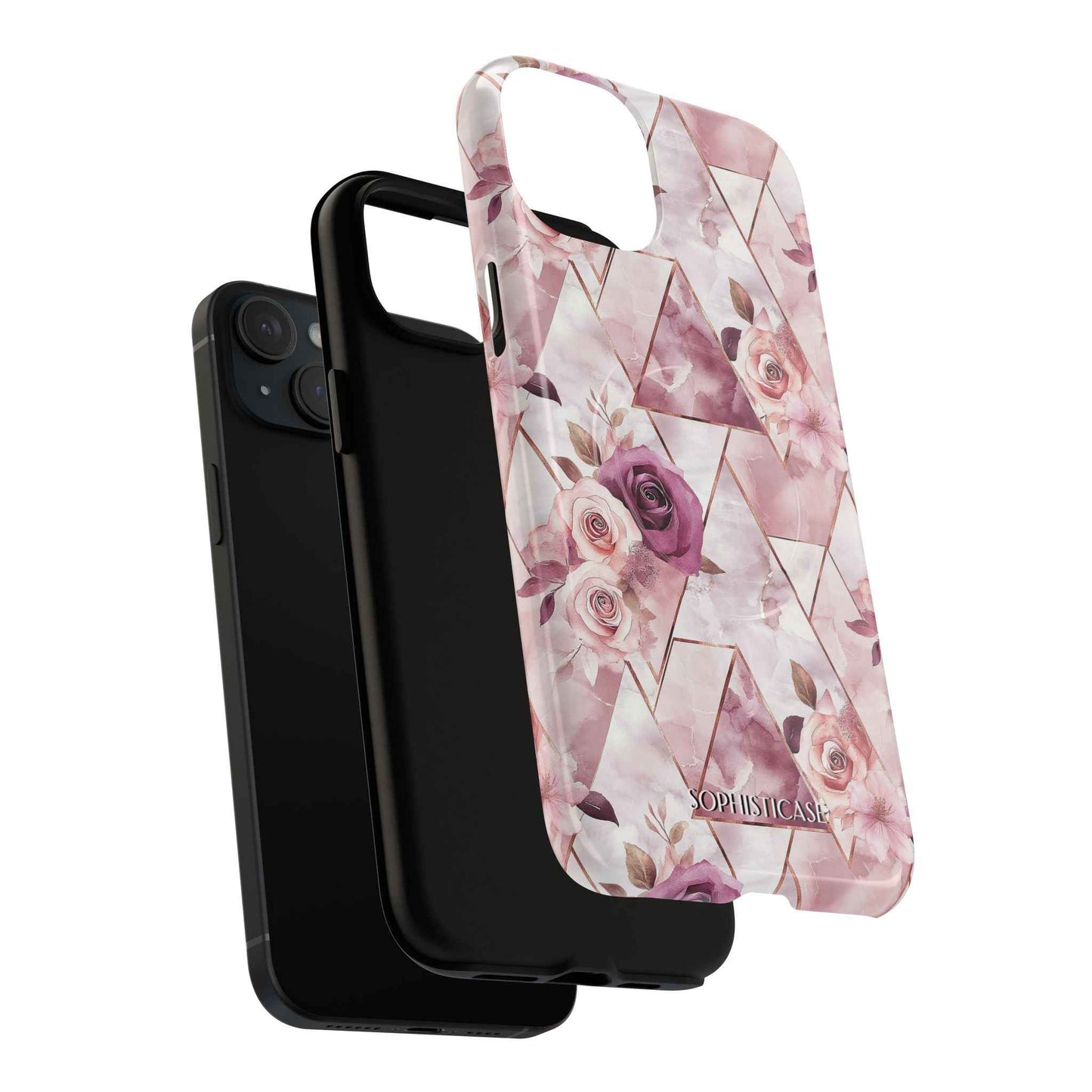 Royal Floral in Plum Chevron - iPhone Magsafe Case