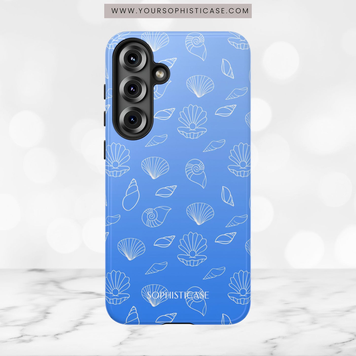 Seashell Society in Ocean Blue - iPhone Case, Samsung Galaxy Case, Google Pixel Case
