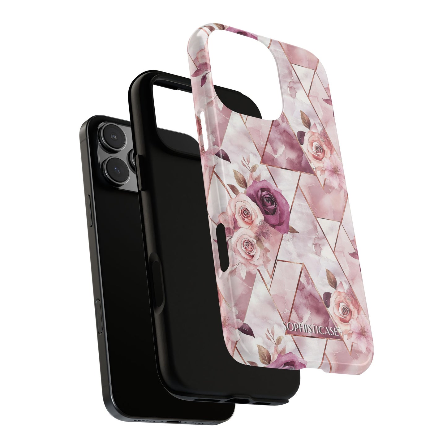 Royal Floral in Plum Chevron - Tough Phone Case
