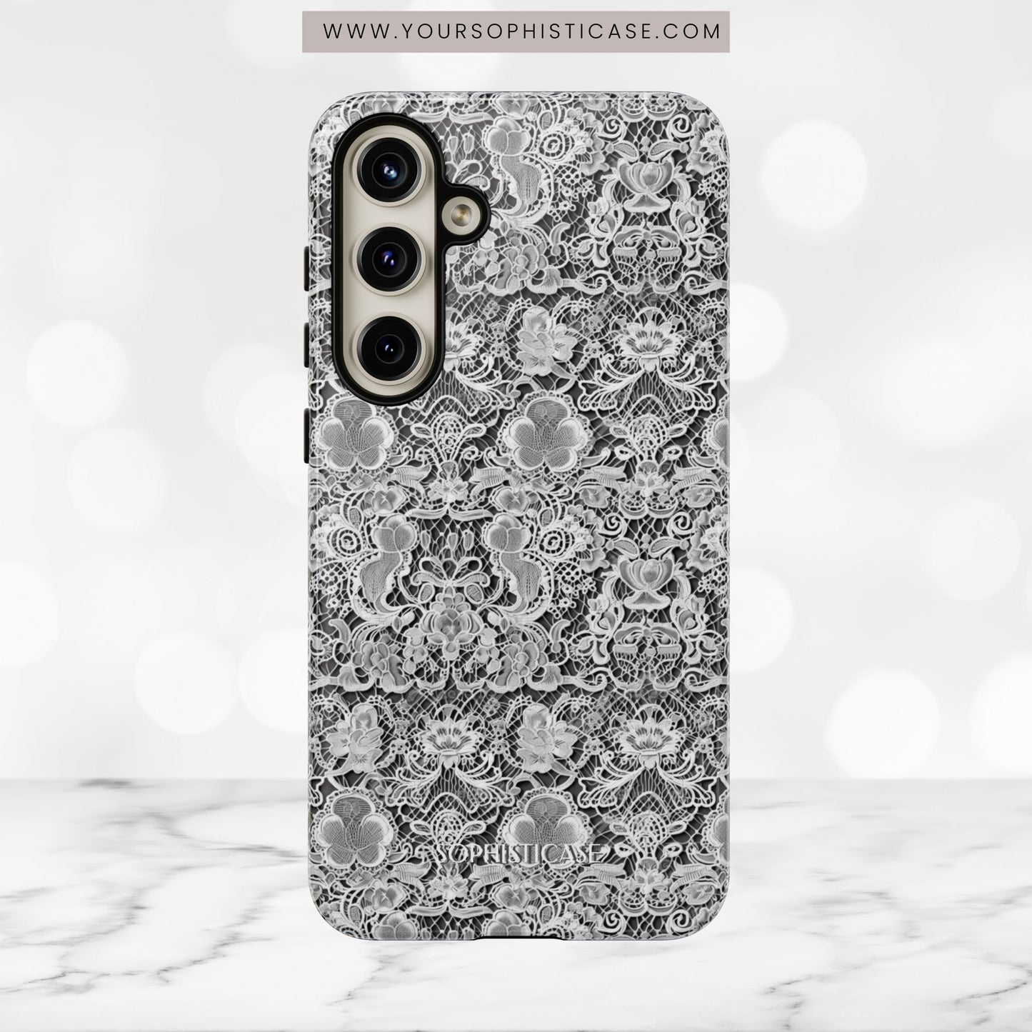 Luxe Lace in Black - Tough Phone Case