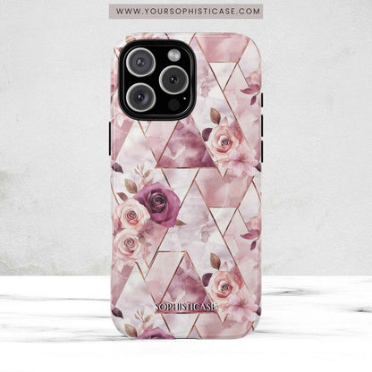 Royal Floral in Plum Chevron - iPhone Magsafe Case