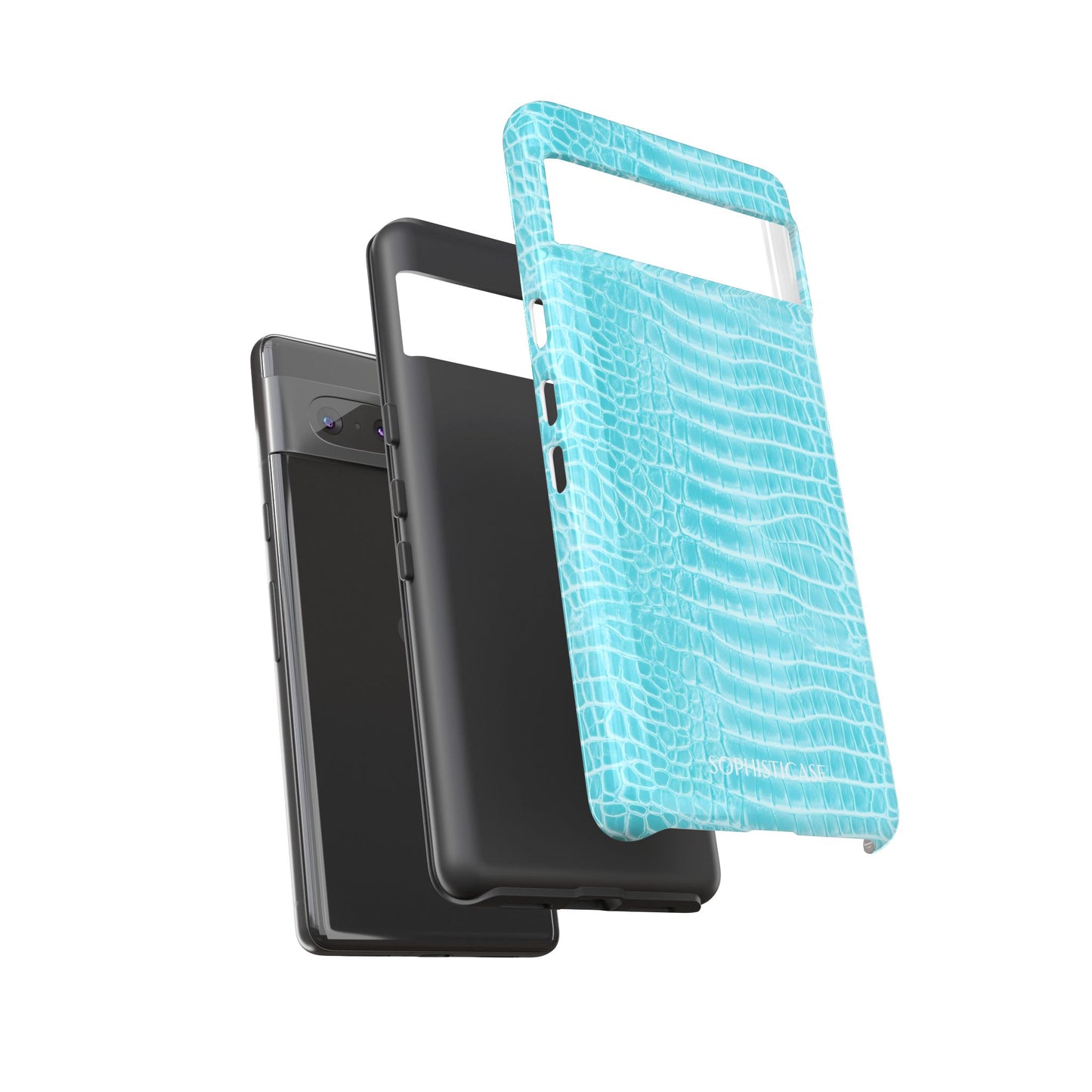 Luxe Leather in Aqua - Tough Phone Case