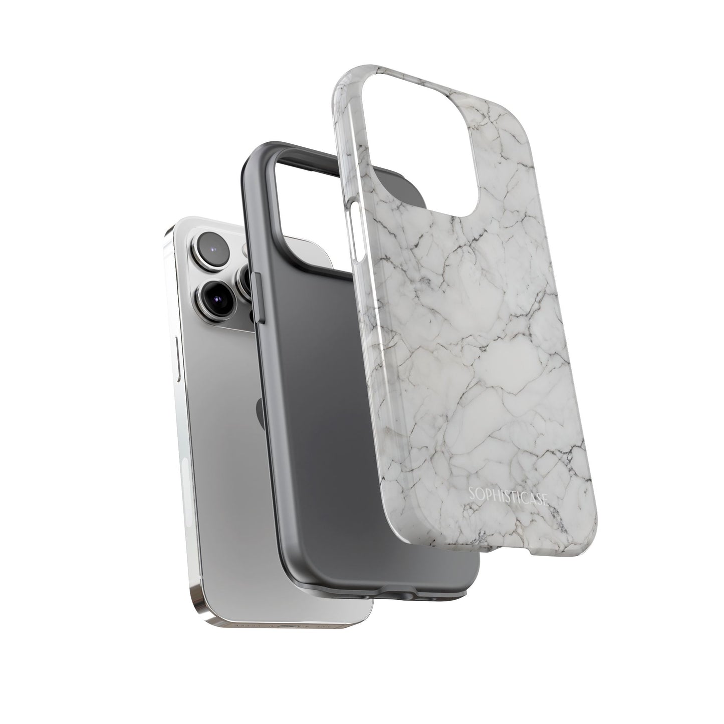Marble Opulence in White - iPhone Case, Samsung Galaxy Case, Google Pixel Case