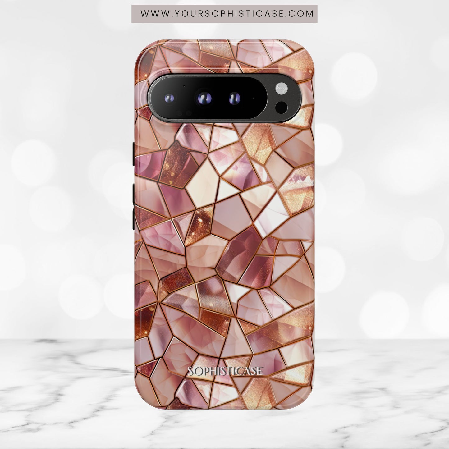 Rose' Runway in Champagne Mosaic - Tough Phone Case