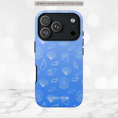 Seashell Society in Ocean Blue - iPhone Case, Samsung Galaxy Case, Google Pixel Case