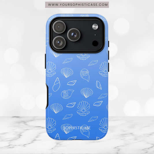 Seashell Society in Ocean Blue - iPhone Case, Samsung Galaxy Case, Google Pixel Case