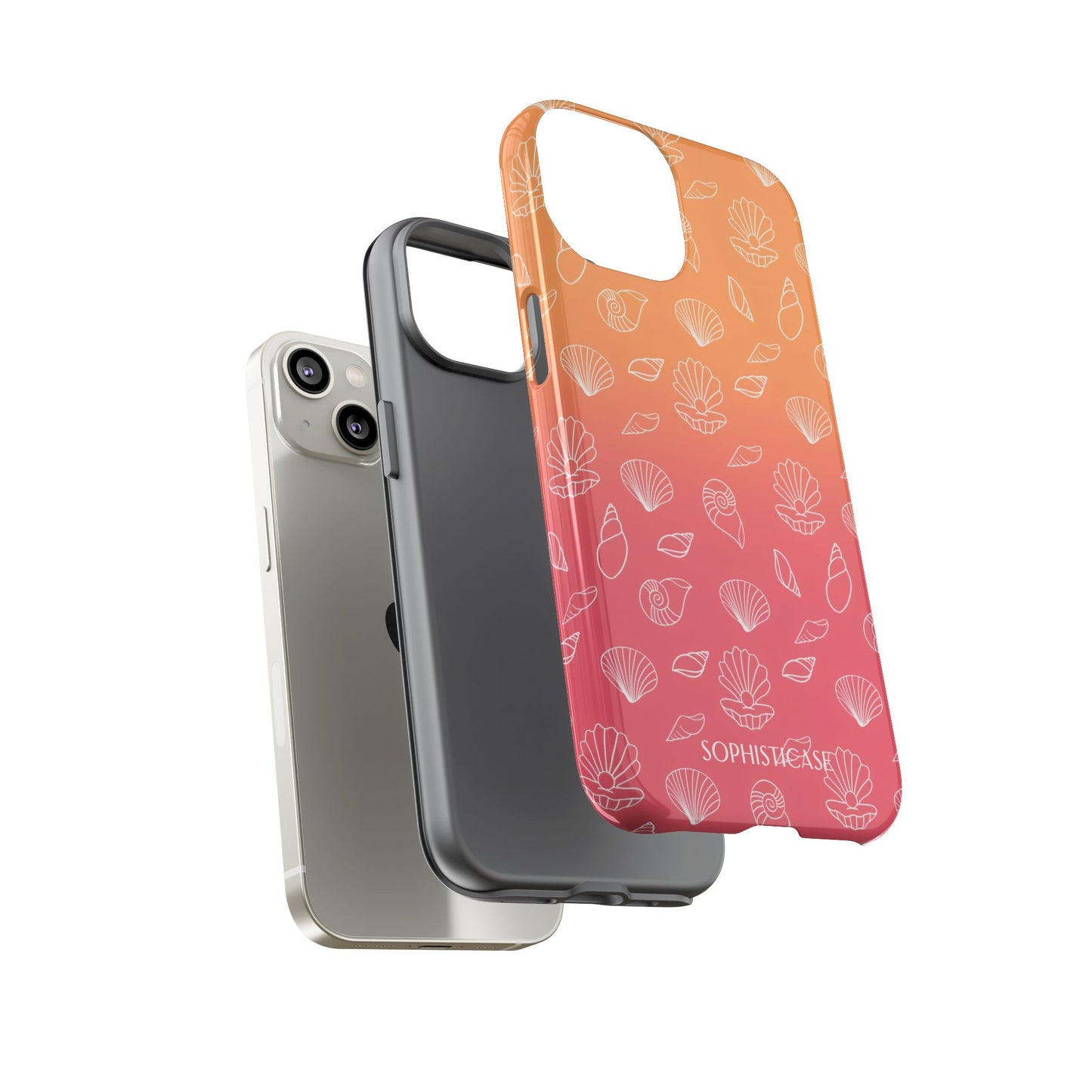 Seashell Society in Sunset Orange - iPhone Case, Samsung Galaxy Case, Google Pixel Case