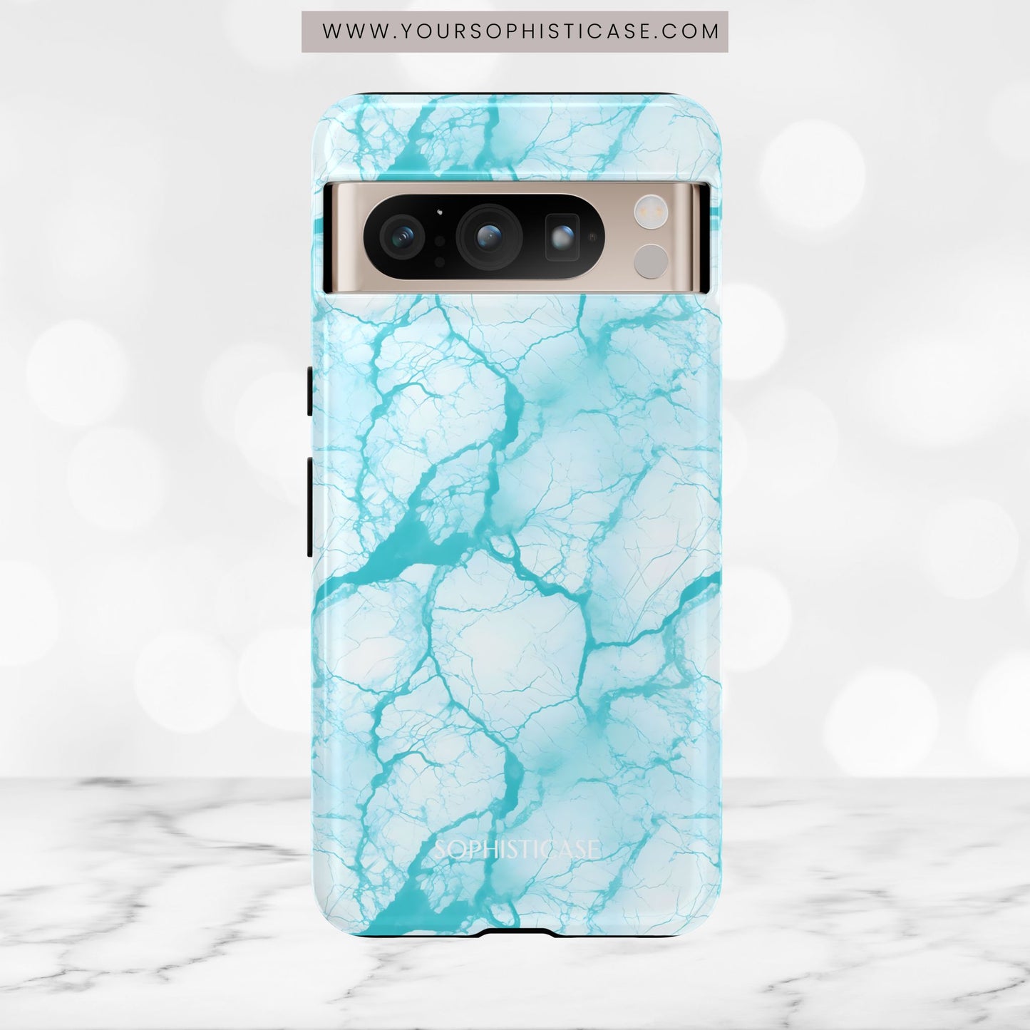 Marble Opulence in Aqua - Tough Phone Case