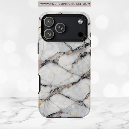 Marble Opulence in Cracked Beige - iPhone Case, Samsung Galaxy Case, Google Pixel Case