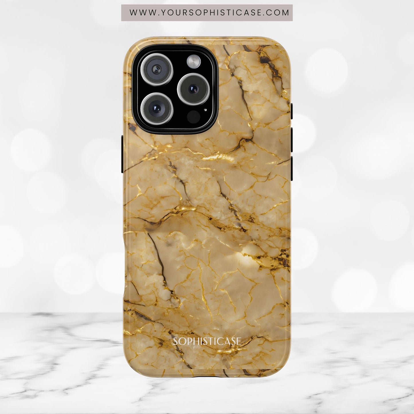 Marble Opulence in Gold - iPhone Case, Samsung Galaxy Case, Google Pixel Case