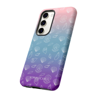 Seashell Society in Pink Blue & Purple Sunset - iPhone Case, Samsung Galaxy Case, Google Pixel Case