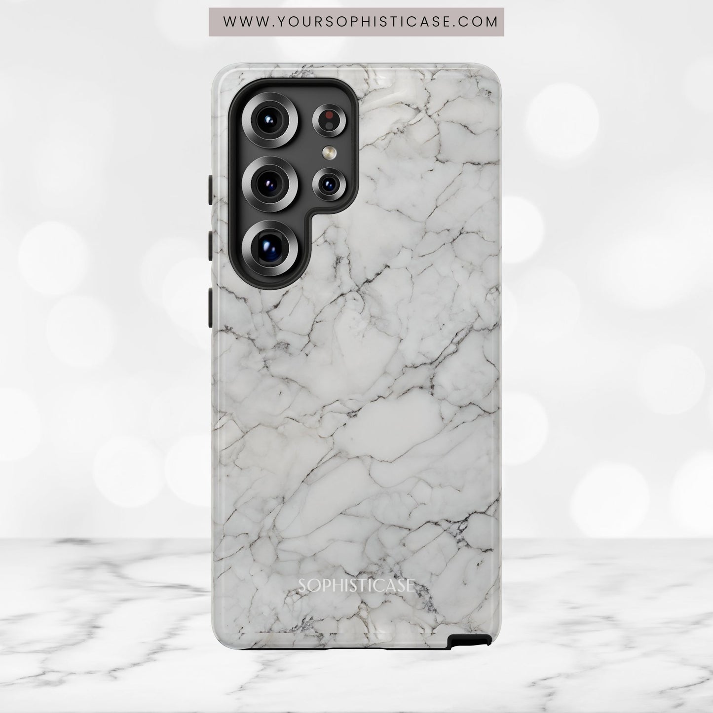 Marble Opulence in White - iPhone Case, Samsung Galaxy Case, Google Pixel Case