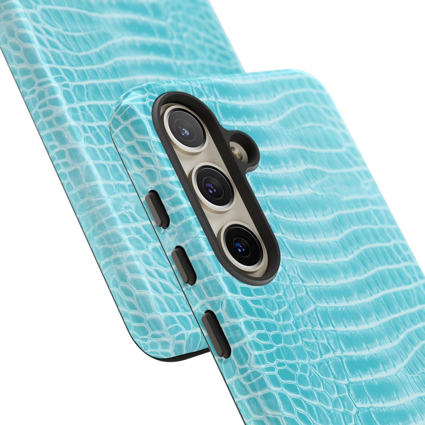 Luxe Leather in Aqua - Tough Phone Case