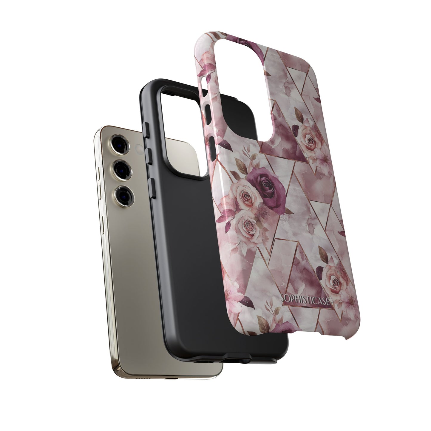 Royal Floral in Plum Chevron - Tough Phone Case