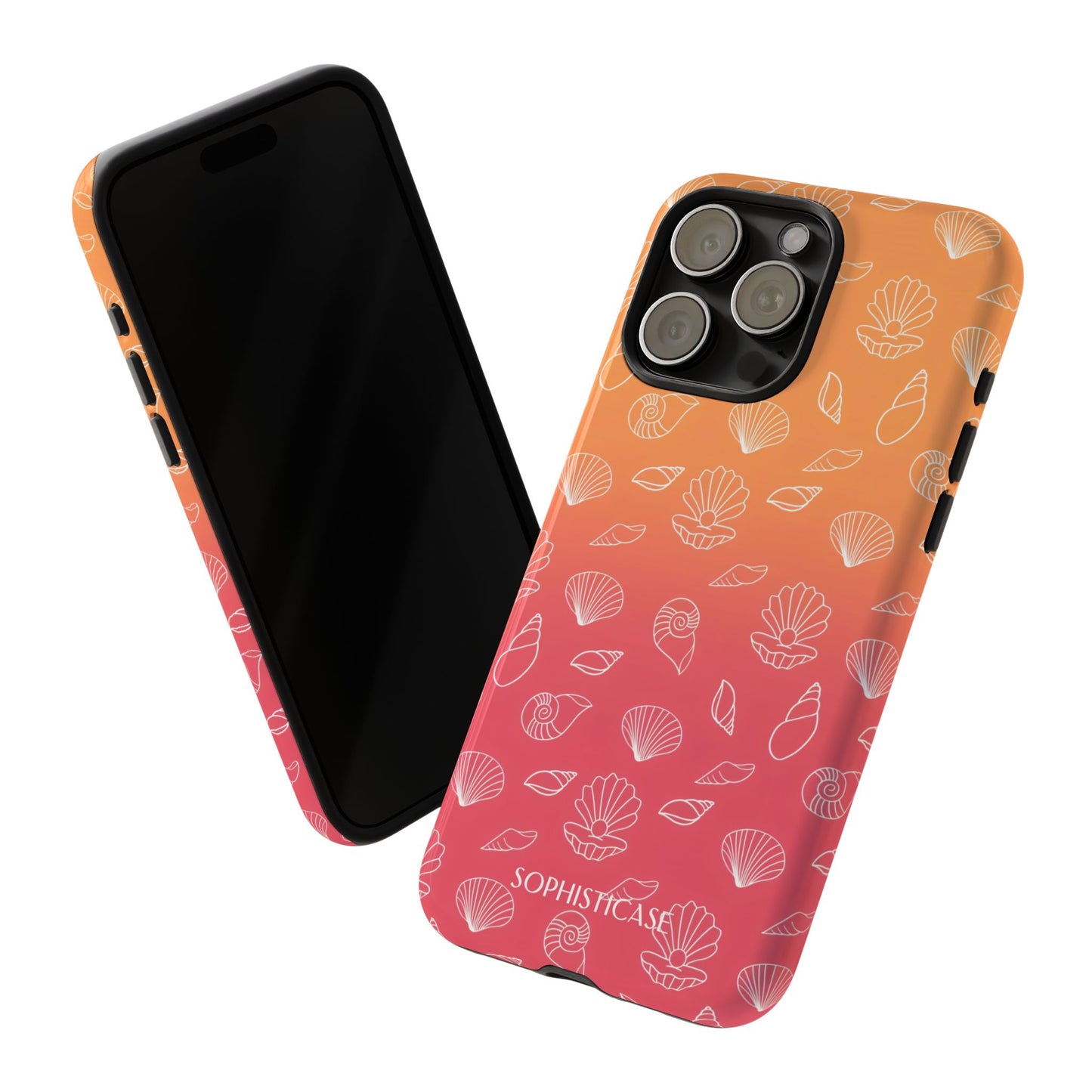 Seashell Society in Sunset Orange - iPhone Case, Samsung Galaxy Case, Google Pixel Case