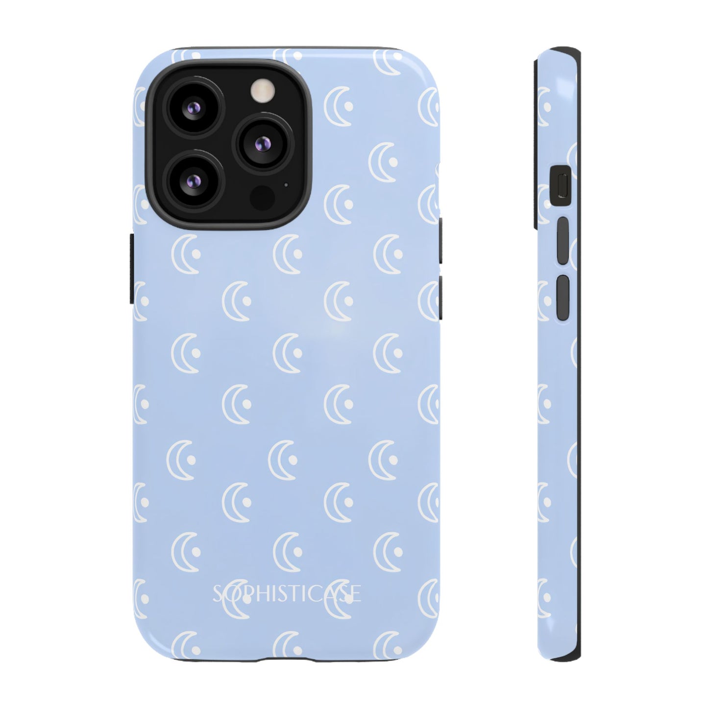 Moon Phase in Baby Blue - Tough Phone Case for iPhone