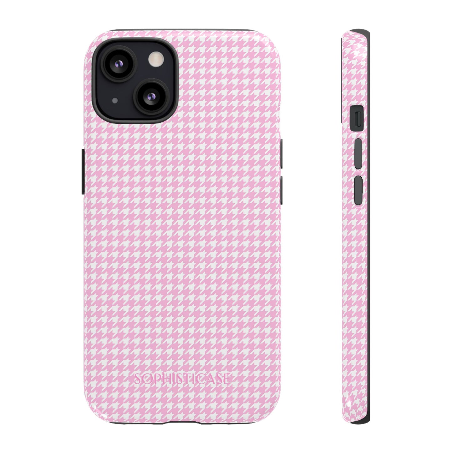 Houndstooth in Pink - Protective Phone Case for iPhone