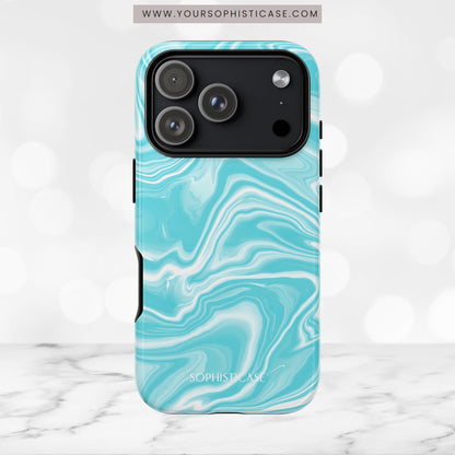 Liquid Dreams in Aqua - Tough Phone Case