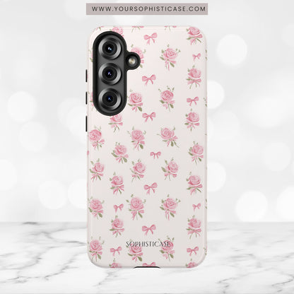 The Sweetest Thing in Coquette Roses and Bows - iPhone Case, Samsung Galaxy Case, Google Pixel Case