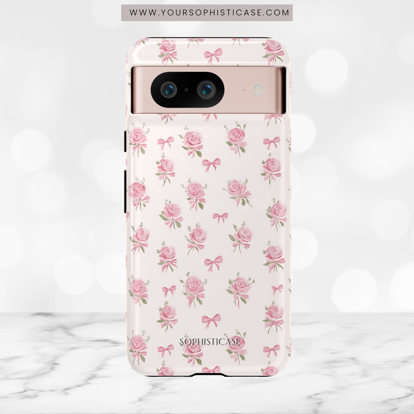The Sweetest Thing in Coquette Roses and Bows - iPhone Case, Samsung Galaxy Case, Google Pixel Case