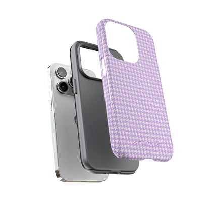 Houndstooth in Pastel Purple - Protective Phone Case for iPhone