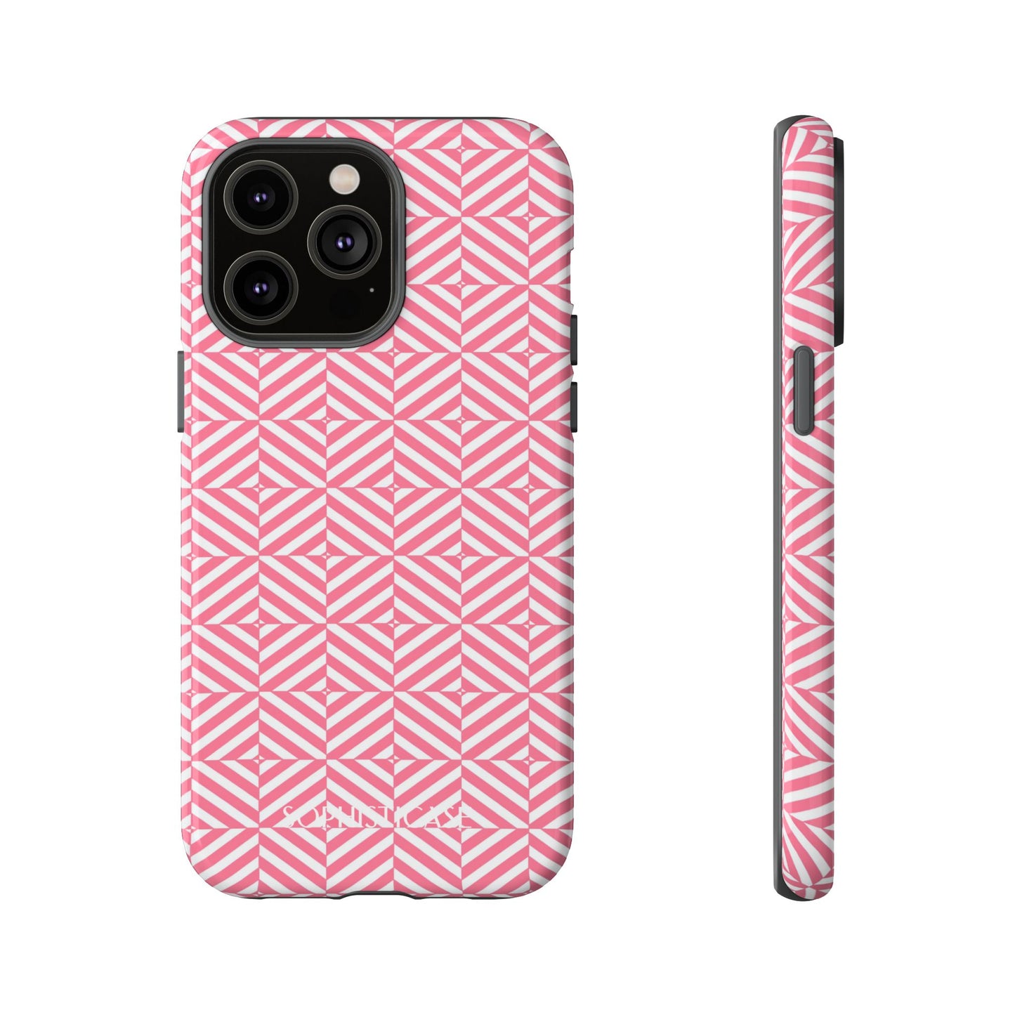 Illusions in Salmon - Dual Layer Shockproof Phone Case for iPhone, Google Pixel and Samsung Galaxy