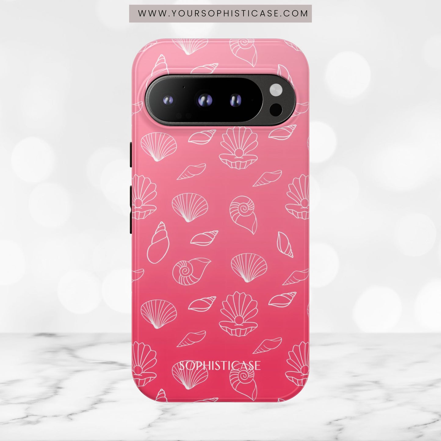 Seashell Society in Sunset Pink - iPhone Case, Samsung Galaxy Case, Google Pixel Case