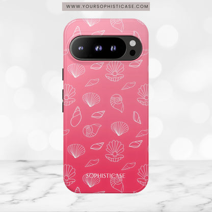 Seashell Society in Sunset Pink - iPhone Case, Samsung Galaxy Case, Google Pixel Case