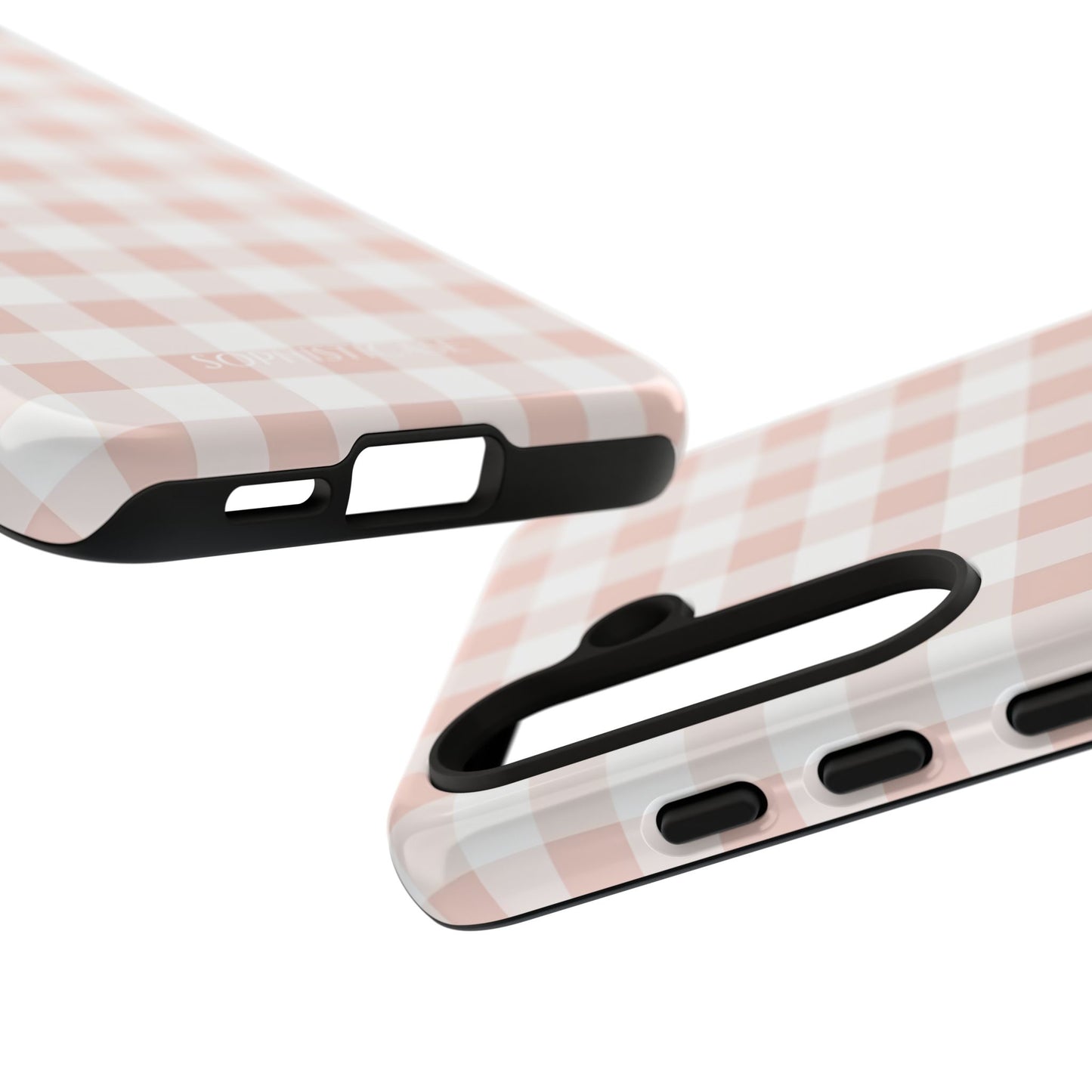 Gingham in Neutral Beige - Tough Phone Case