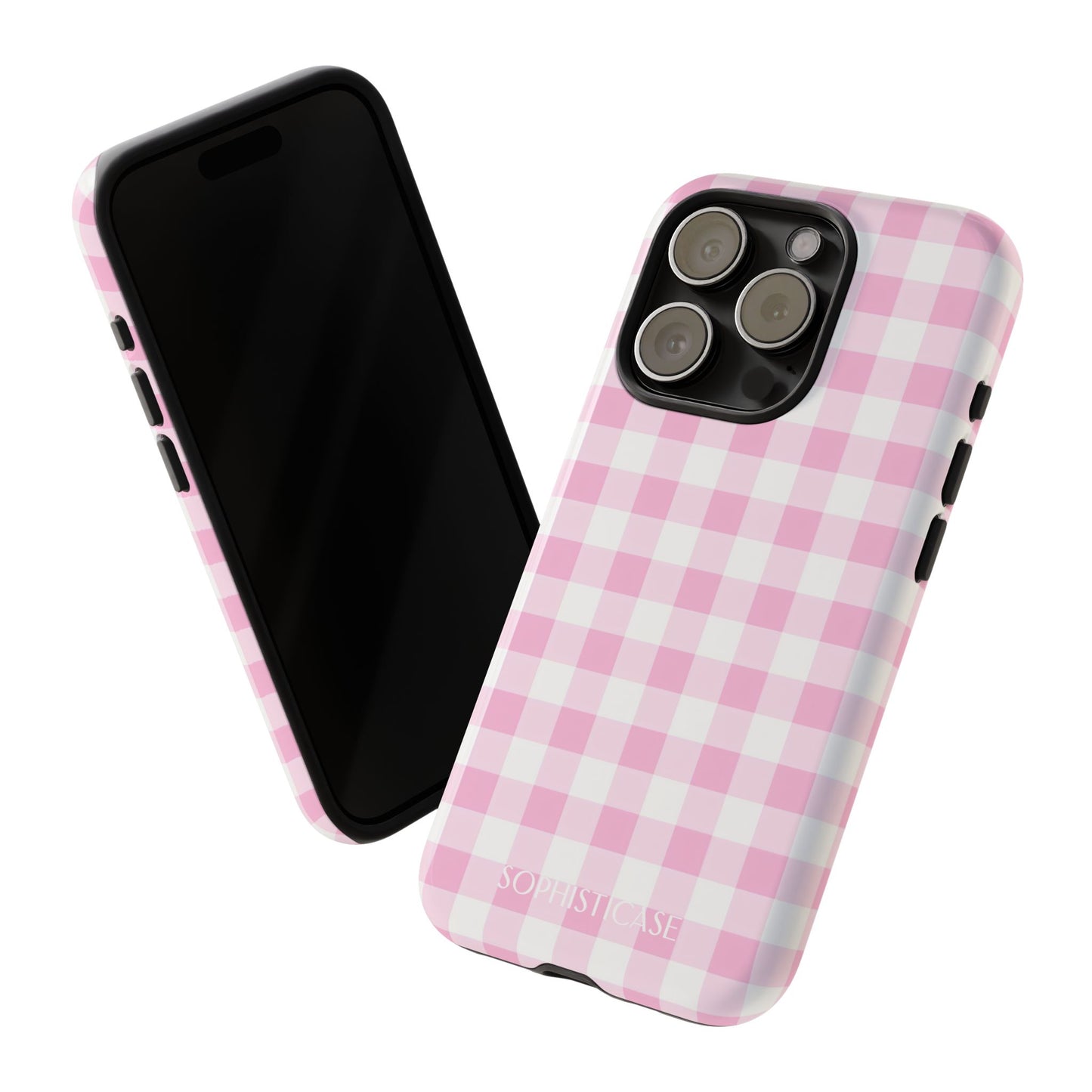 Gingham in Pink - Protective Phone Case for iPhone