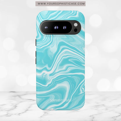 Liquid Dreams in Aqua - Tough Phone Case