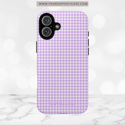Houndstooth in Pastel Purple - iPhone Case, Samsung Galaxy Case, Google Pixel Case
