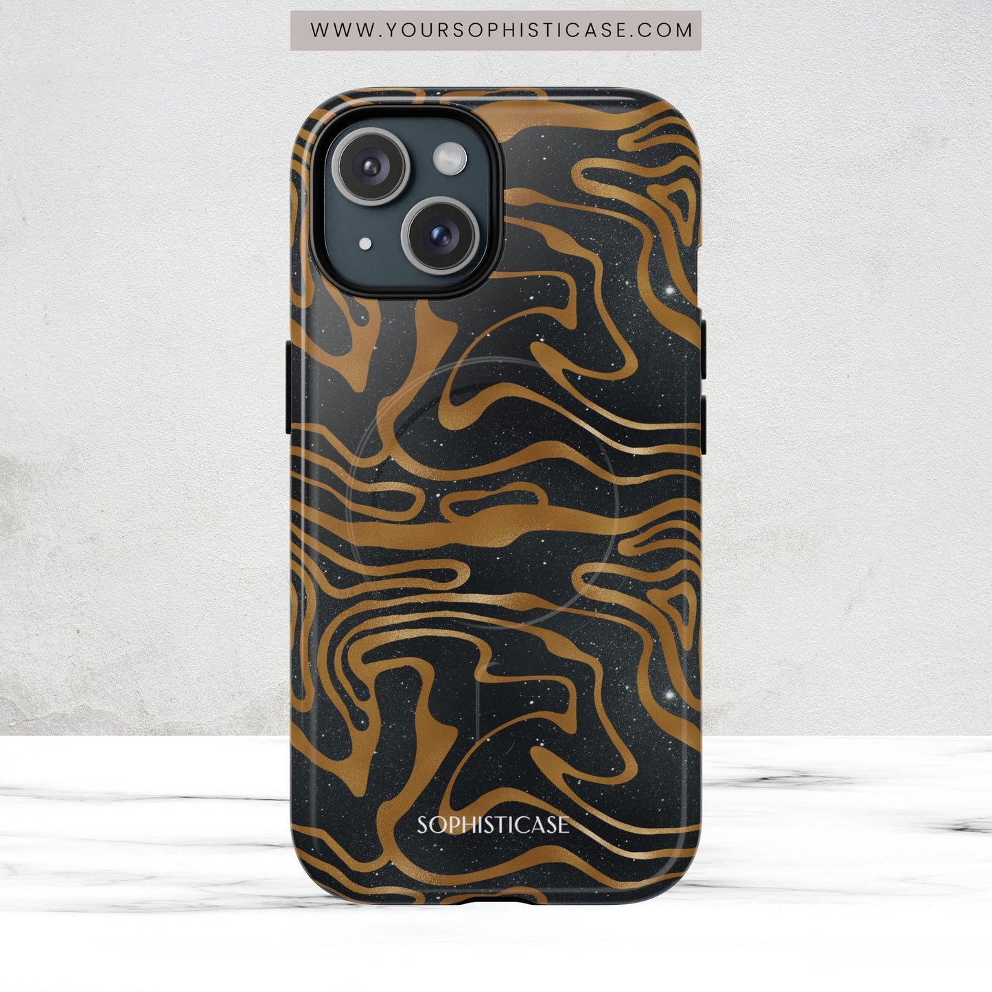 Cosmic Gold in Black - iPhone Magsafe Case