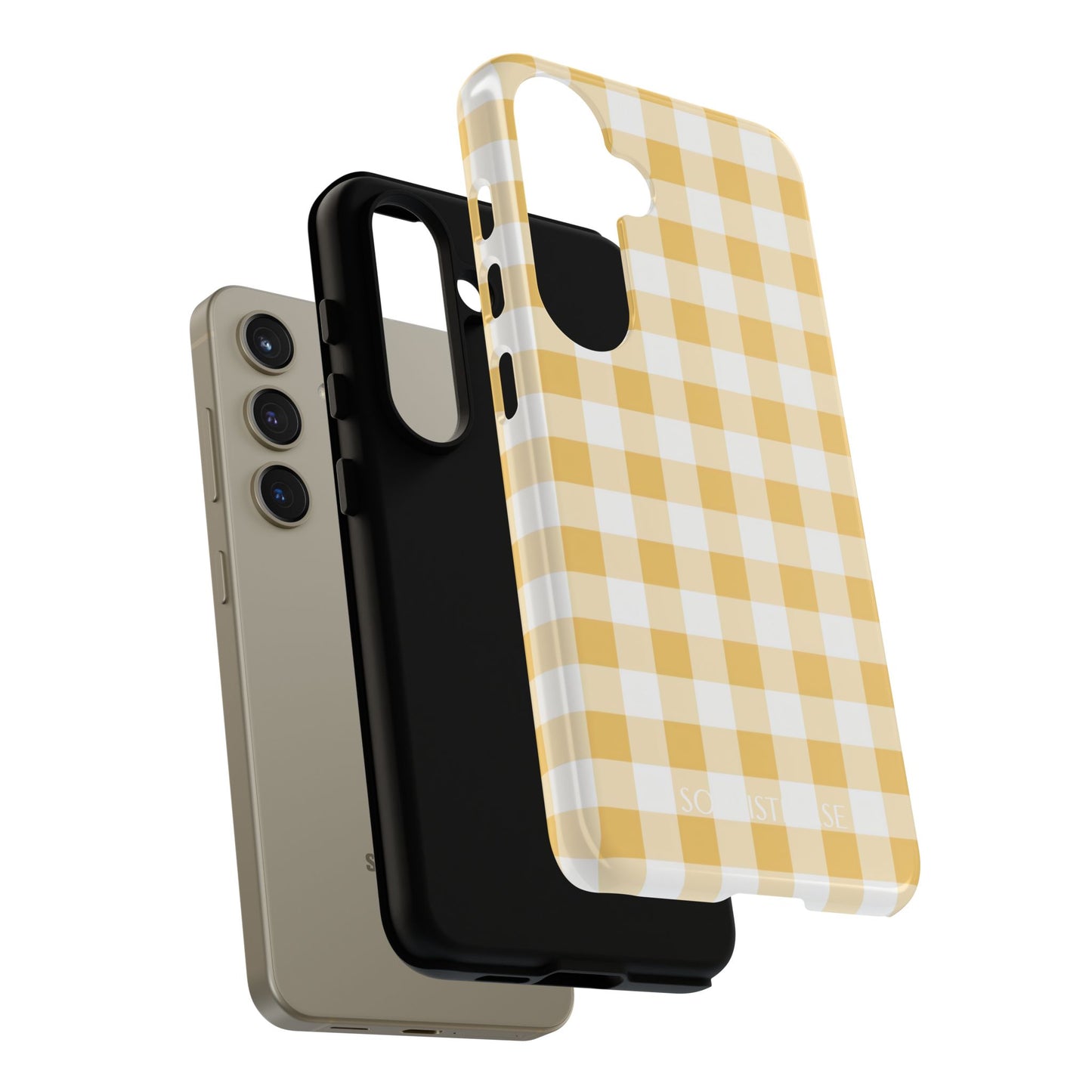 Gingham in Yellow - Protective Phone Case for Samsung Galaxy