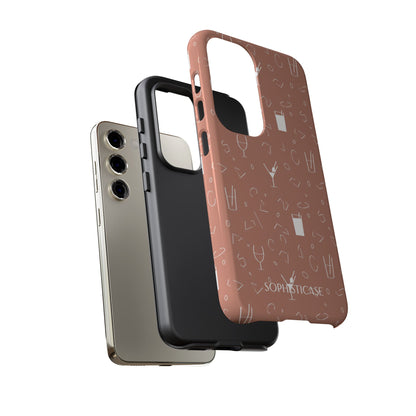 Cocktail Hour in Brown - Drop Proof Phone Case for Samsung Galaxy