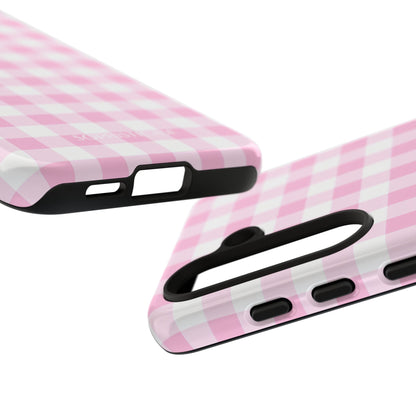 Gingham in Pink - iPhone Case, Samsung Galaxy Case, Google Pixel Case