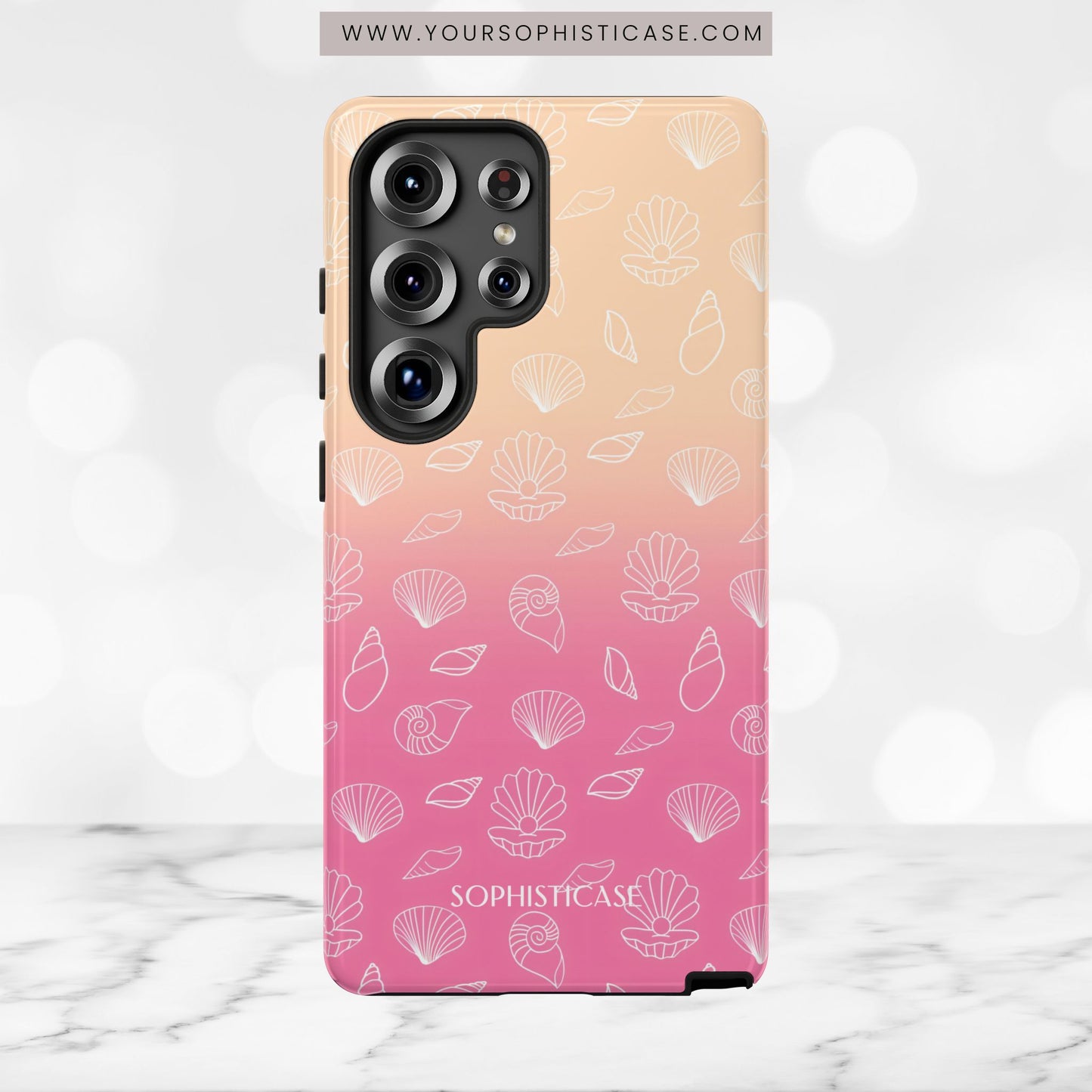 Seashell Society in Sandy Pink Sunset - iPhone Case, Samsung Galaxy Case, Google Pixel Case